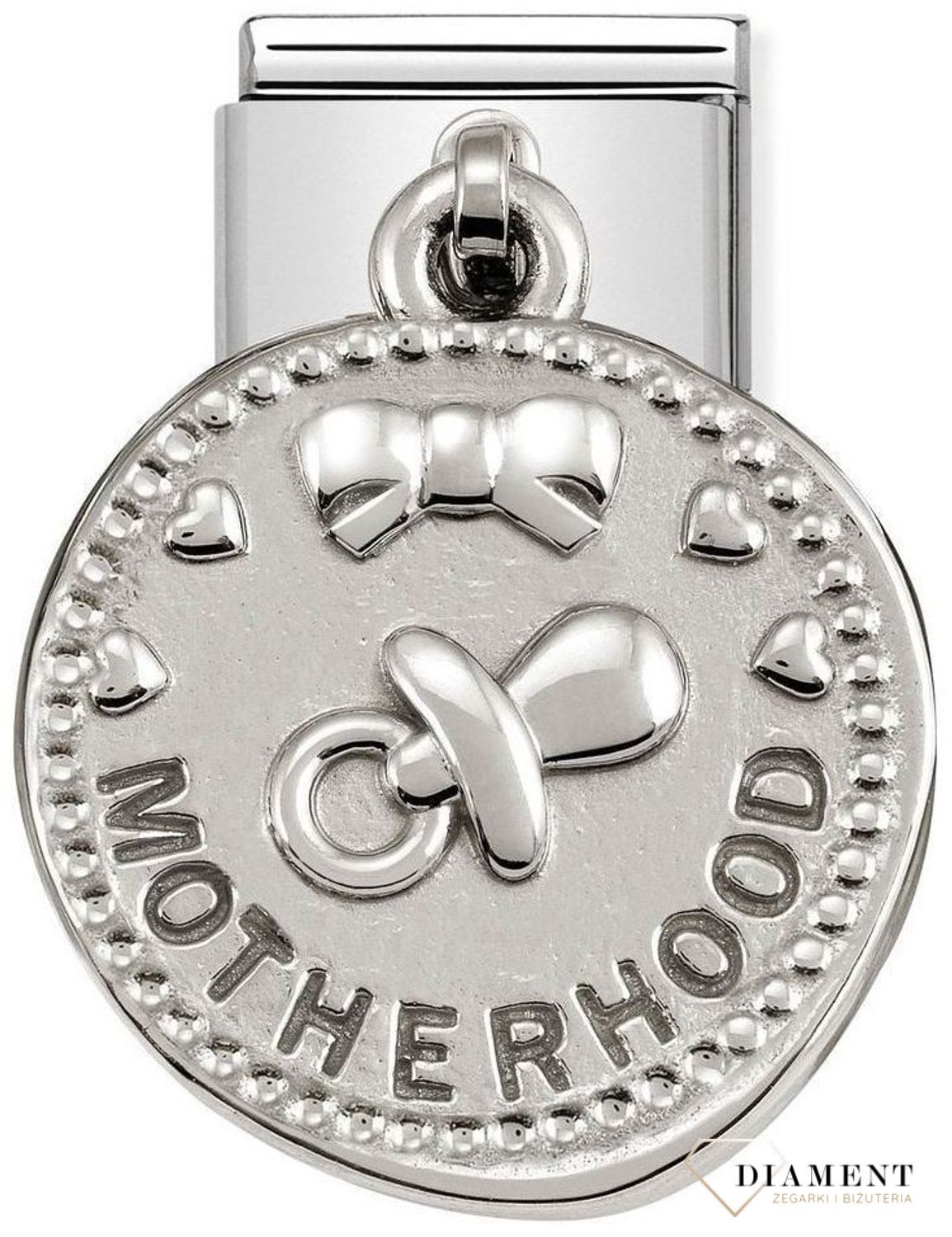 Nomination Link 925 zawieszka srebro 'Smoczek z napisem Macierzyństwo' 331804 11 biżuteria nomination nomination zawieszki nomination baza.jpg